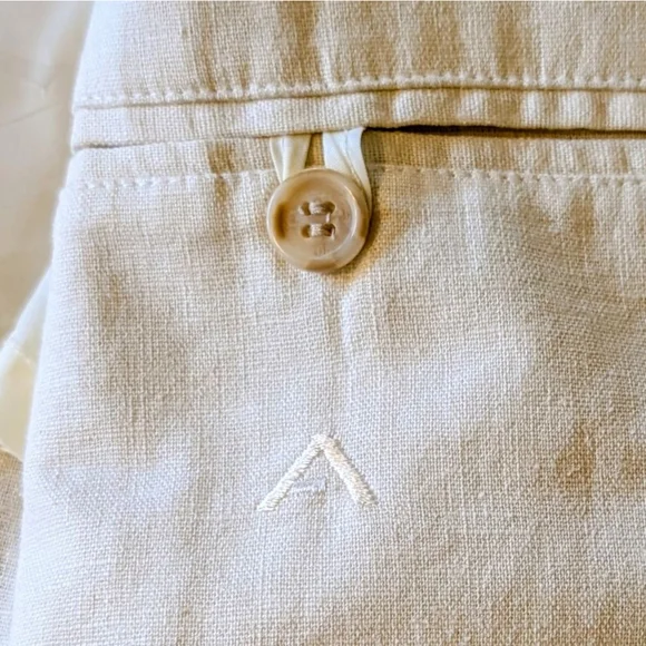 Andrew Fezza Linen Blend Blazer Cream Neutral Tailored Jacket Minimalist Coastal - Picture 12 of 15